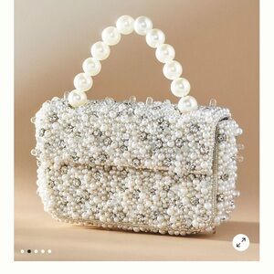 NWT Anthropology Fiona Pearl-Embellished Handbag